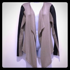 7 For All Mankind Cardigan with Leather Sleeves